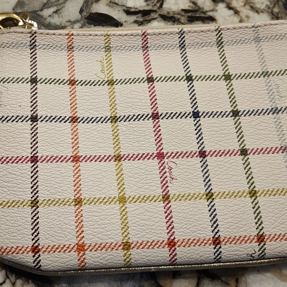 Coach Multicolor Plaid Wristlet